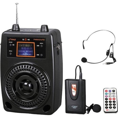 Sonic Boom Portable PA Speaker System; Microphone & Music Player; FM Radio & Includes Lavalier & Headset Mics SO4022